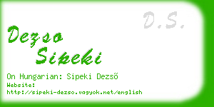 dezso sipeki business card
